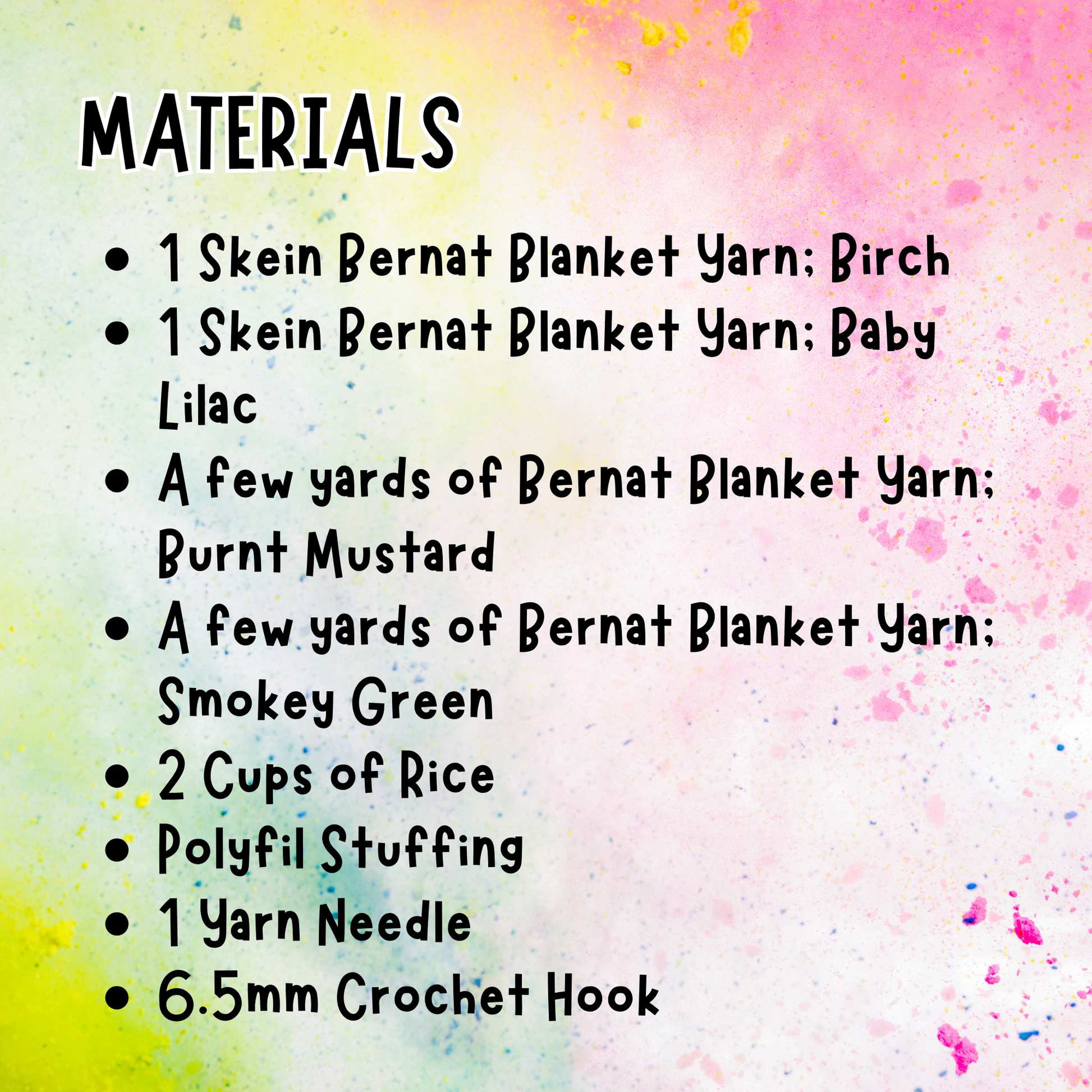 crochet flower materials list
