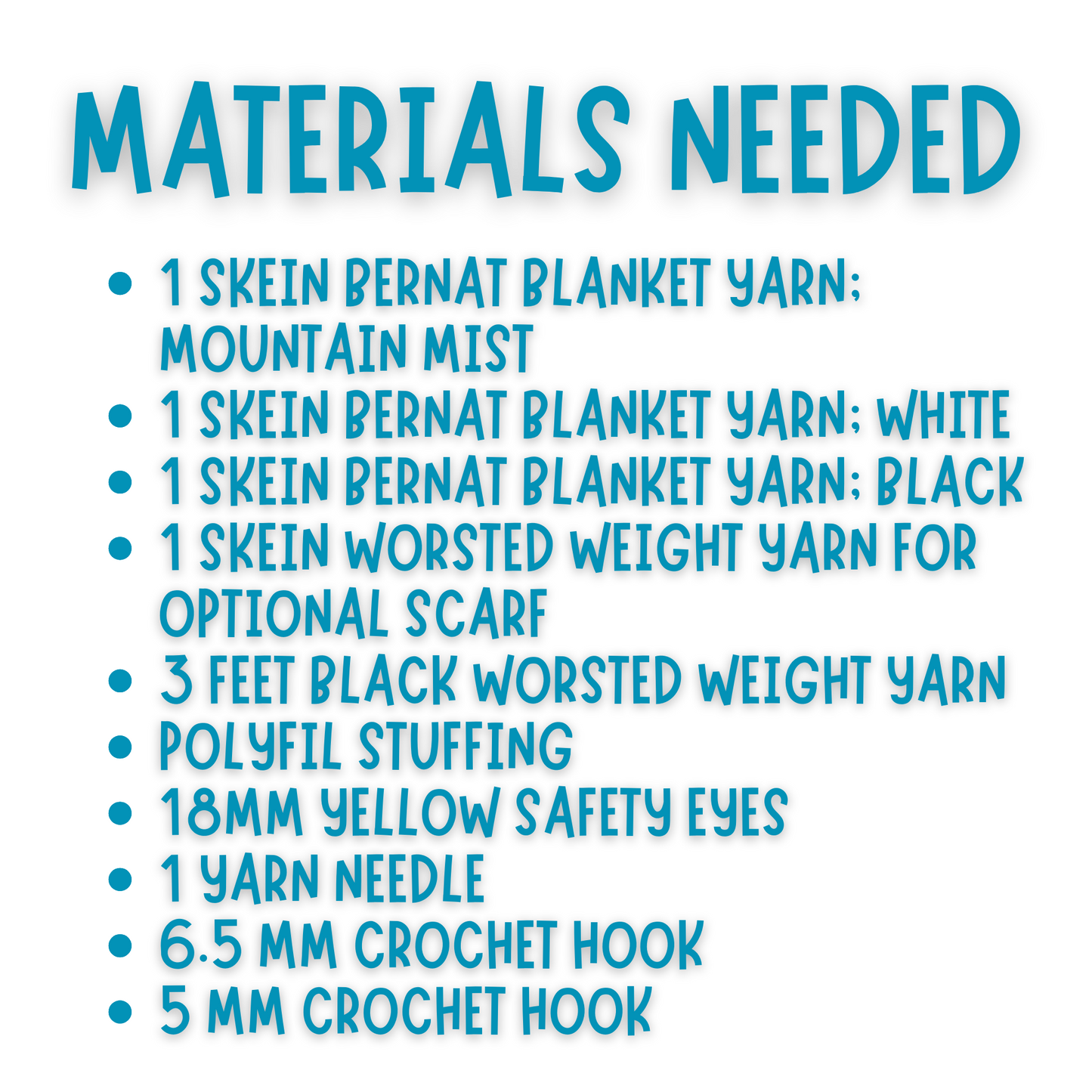 crochet lemur materials