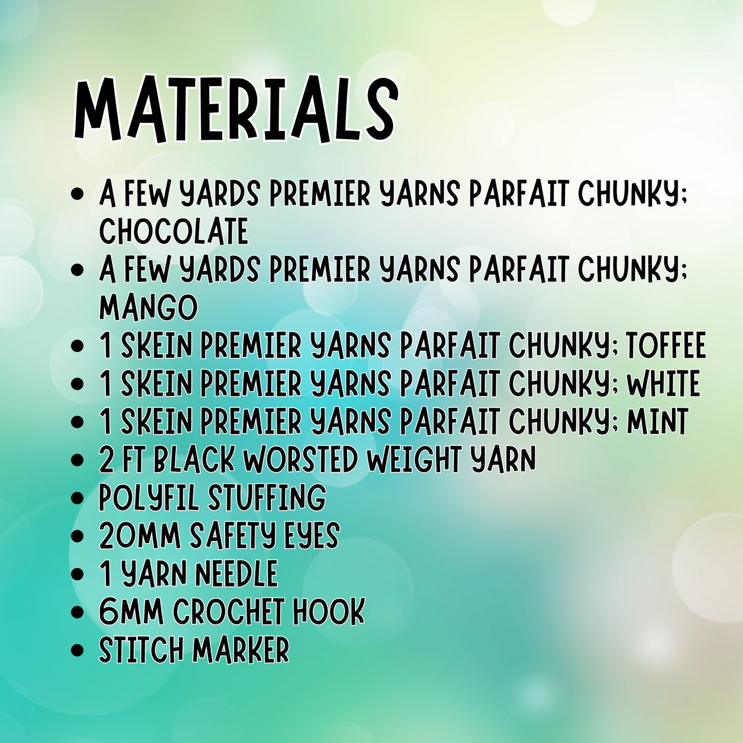 crochet sheep plushie materials list