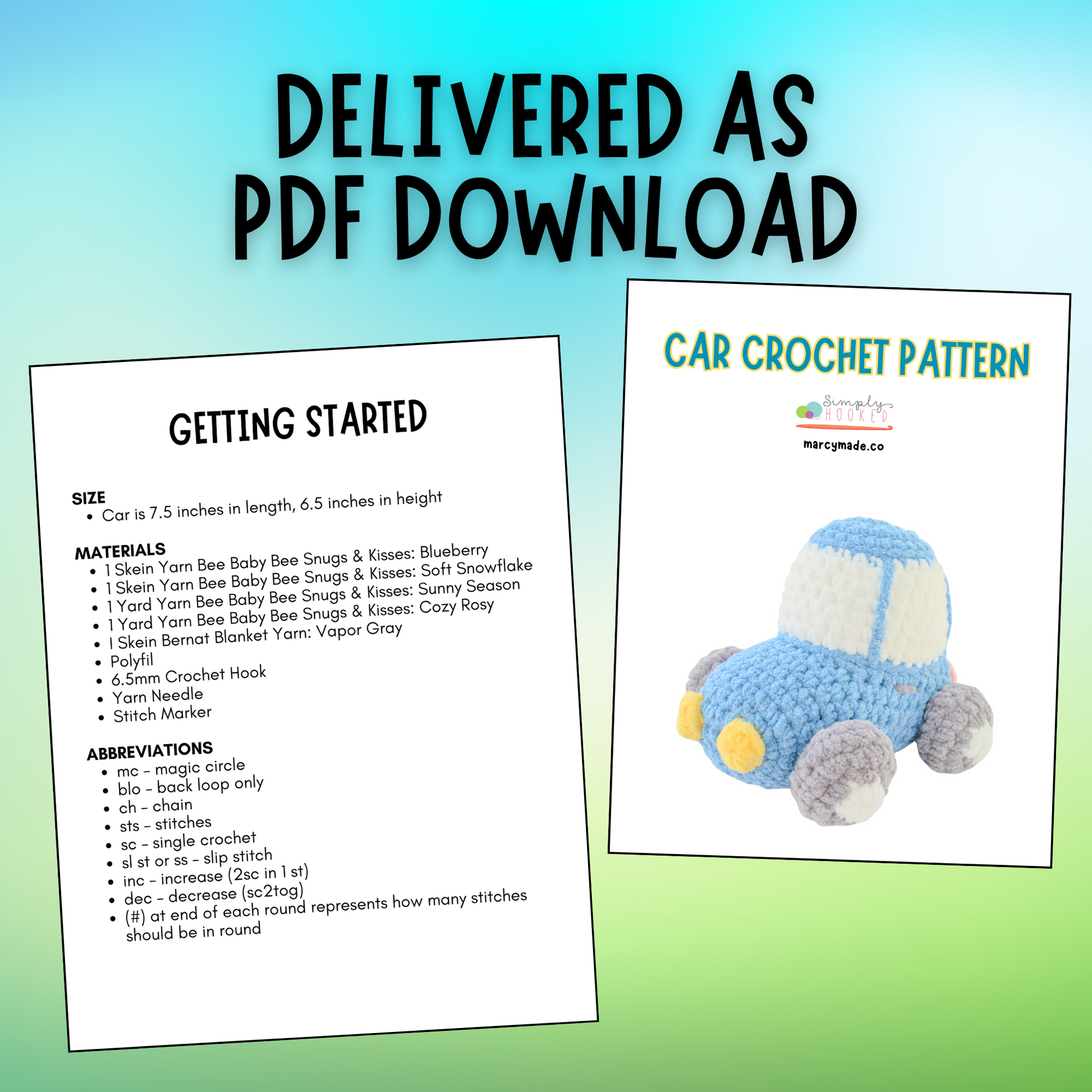 crochet car pattern