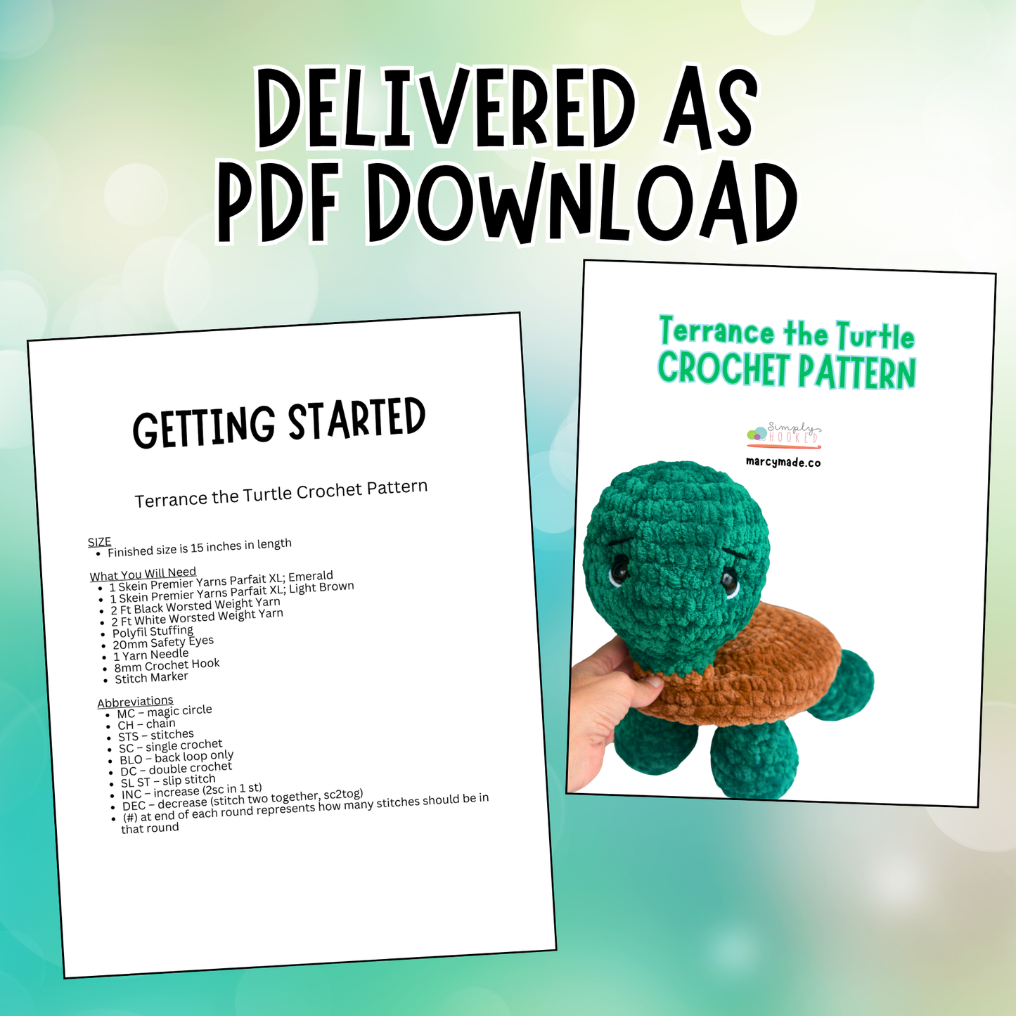 crochet turtle plushie pattern