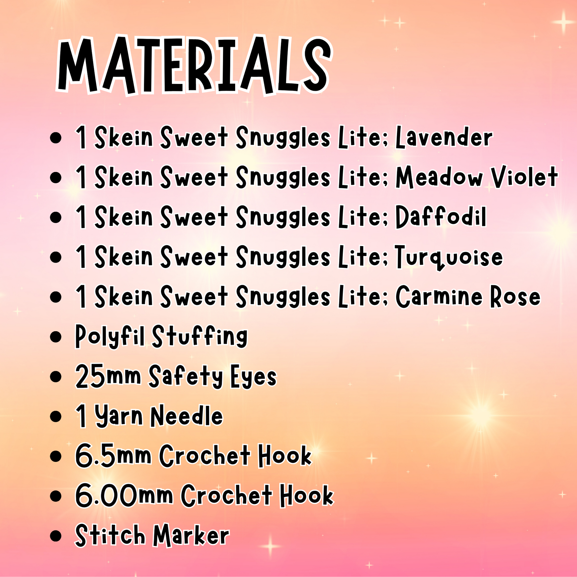 crochet unicorn materials list