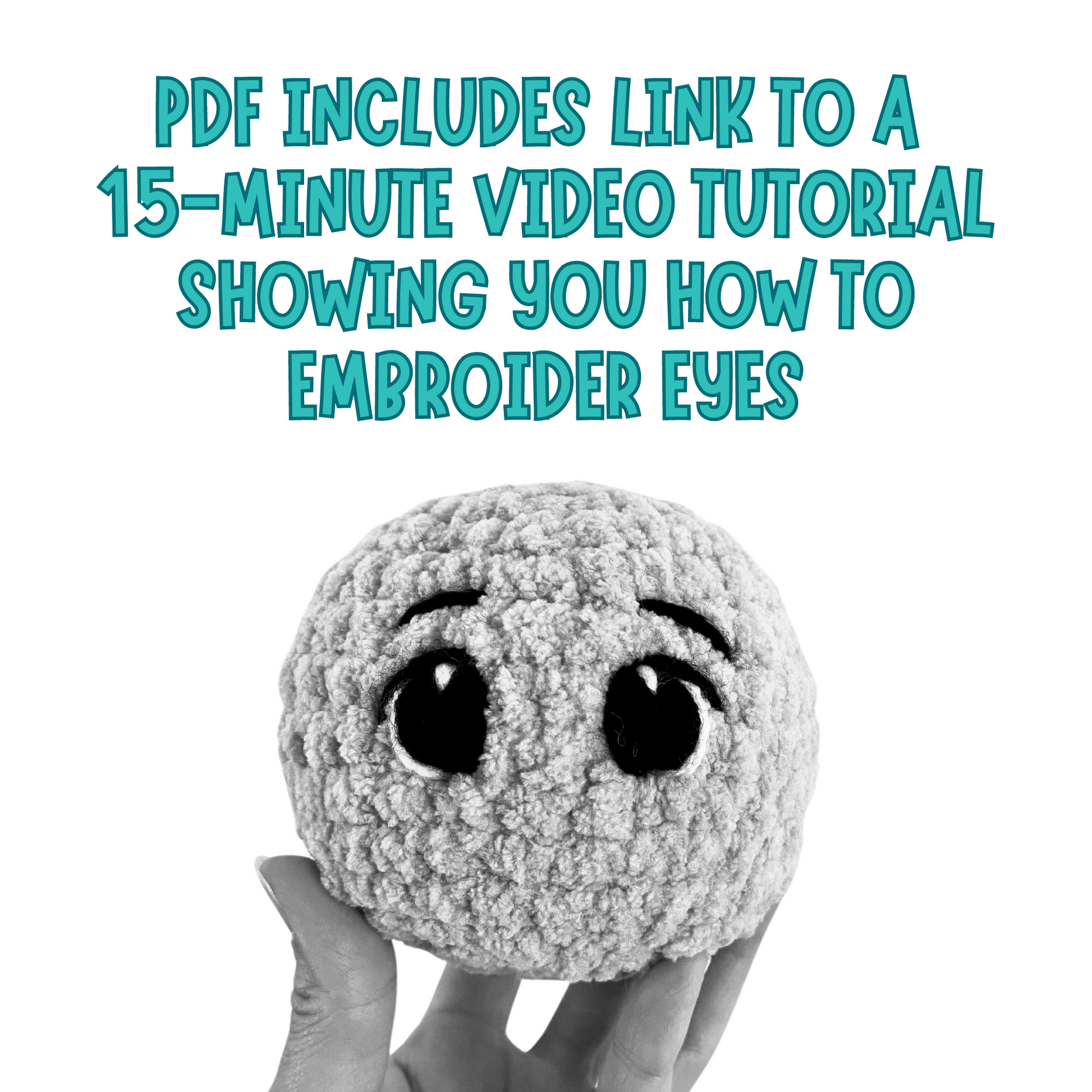 embroider eyes on amigurumi