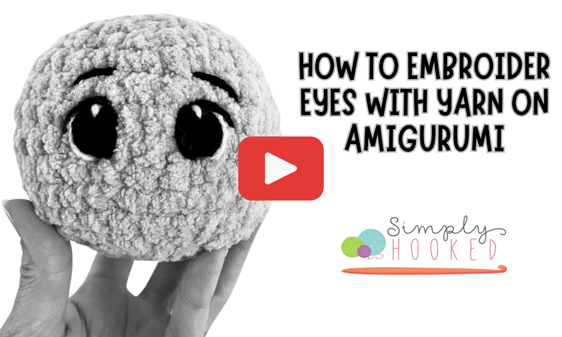 embroider eyes on amigurumi