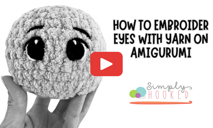 embroider eyes on amigurumi