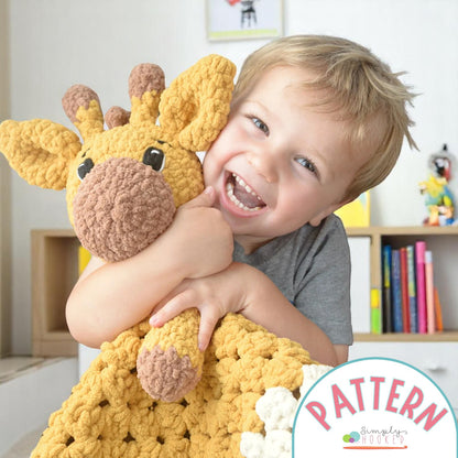 Crochet Giraffe Lovey Blanket Pattern PDF