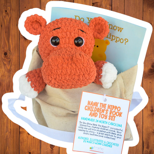 Book and Plush Toy Set with Canvas Tote Bag