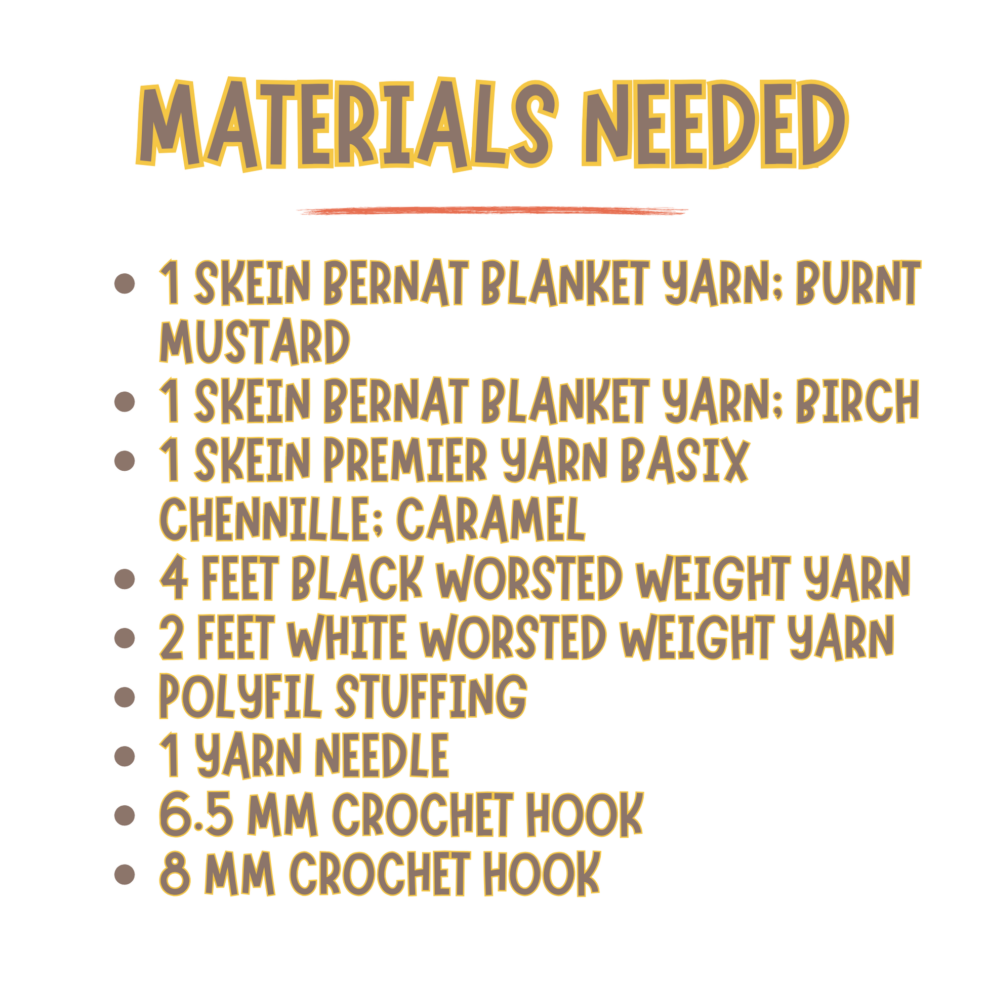 giraffe lovey blanket materials