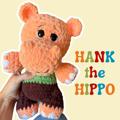 hank the hippo crochet plushie