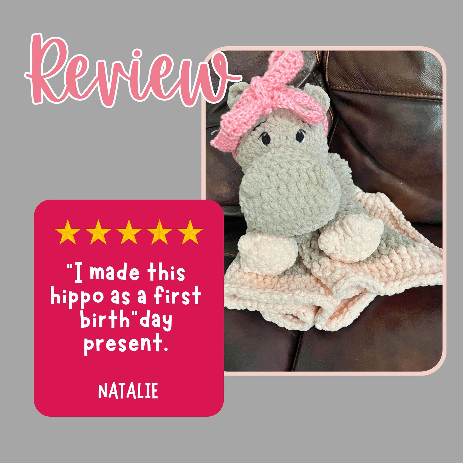 hippo lovey blanket crochet review