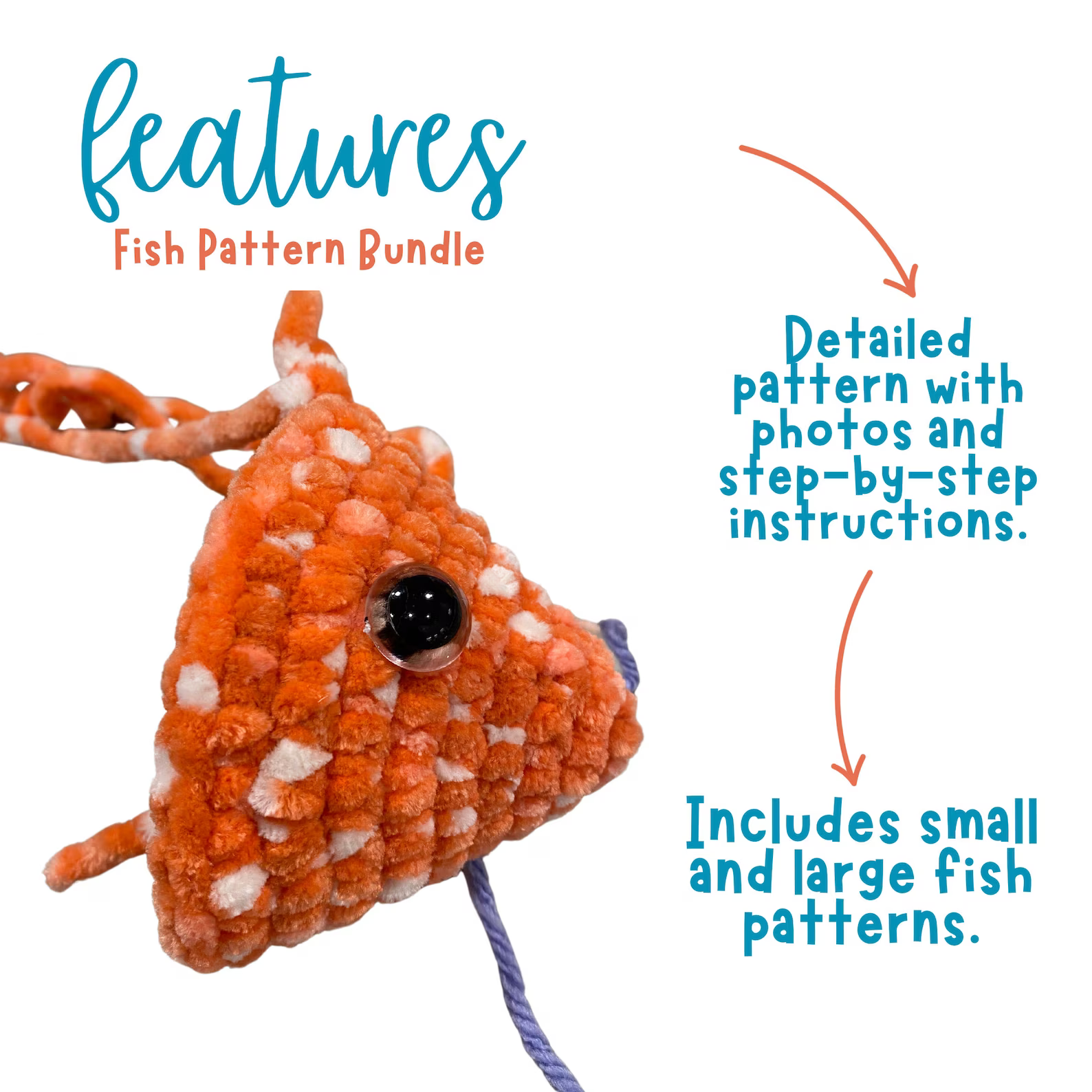 Fish Crochet Pattern PDF  Easy Crochet Patterns for Beginners – Simply  Hooked Marcy