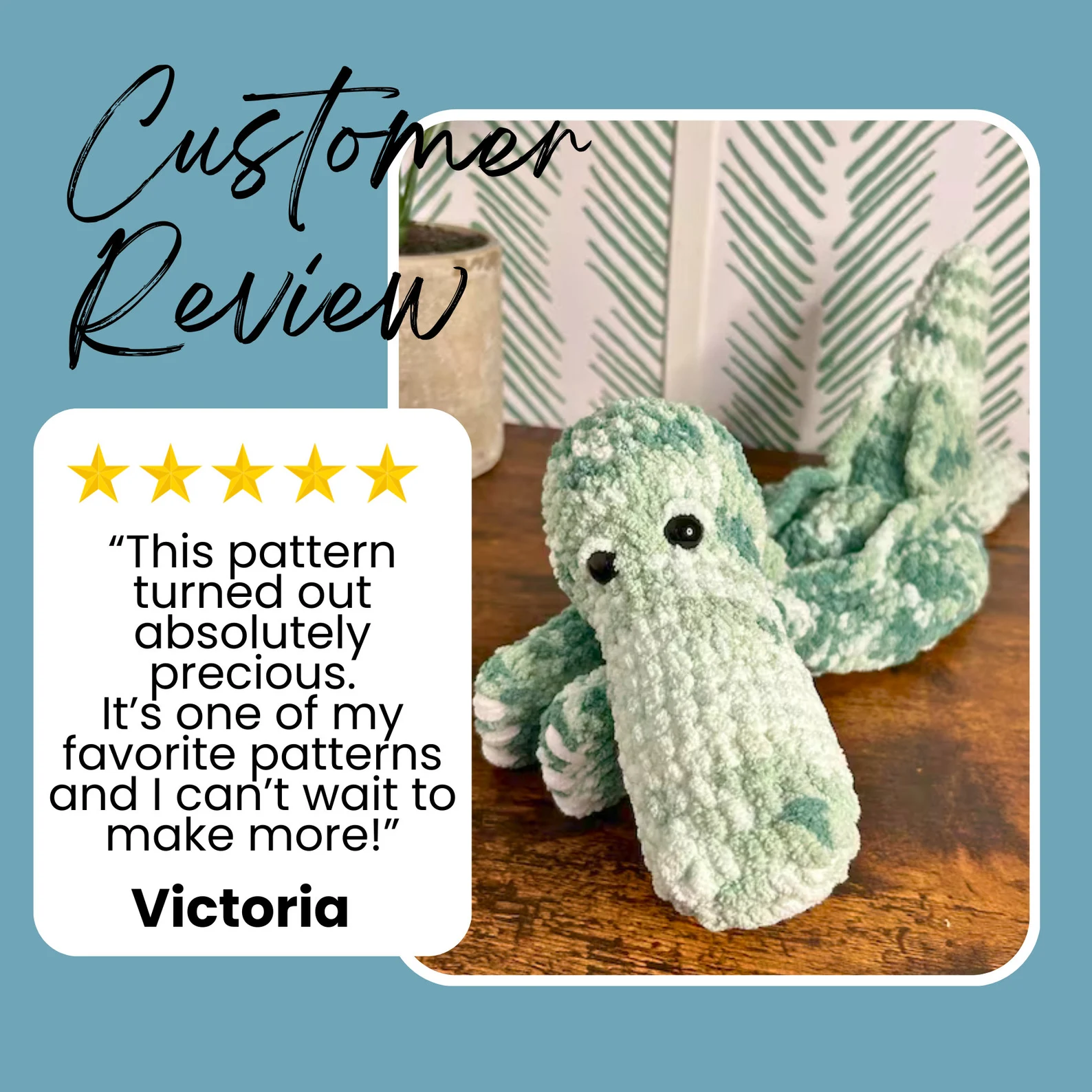 crochet alligator 5 star review