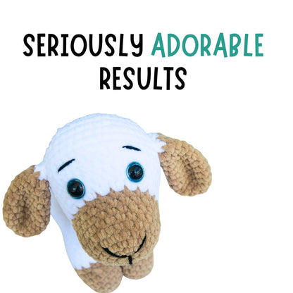 Lamb Crochet Pattern PDF | Beginner Amigurumi Plush with Flower Crown