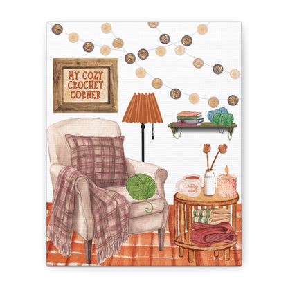 My Cozy Crochet Corner Canvas Wall Art (8x10 & 16x20)