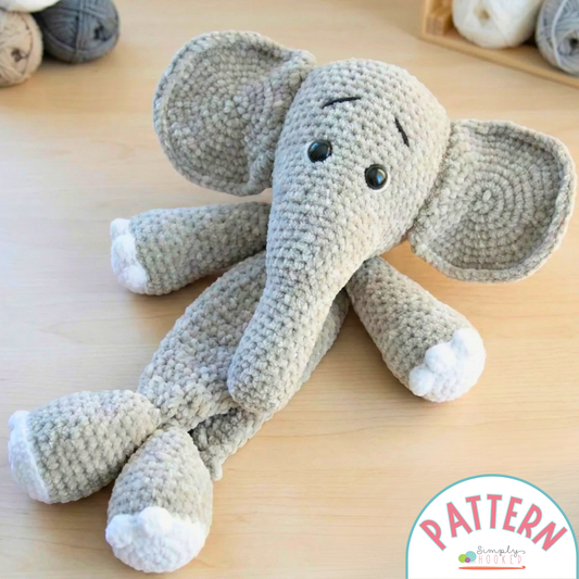 Elephant Snuggler Crochet Pattern PDF – Easy Plushie Project