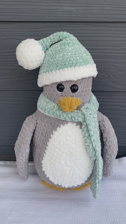 Christmas Penguin Crochet Pattern – Chunky Amigurumi PDF
