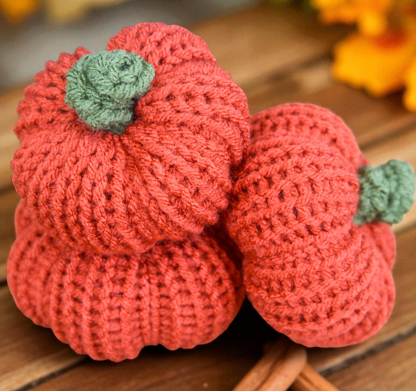 Handmade Plush Pumpkins – Set of 3 Fall Farmhouse Décor