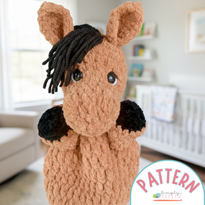 Crochet Horse Plush Puppet Pattern PDF