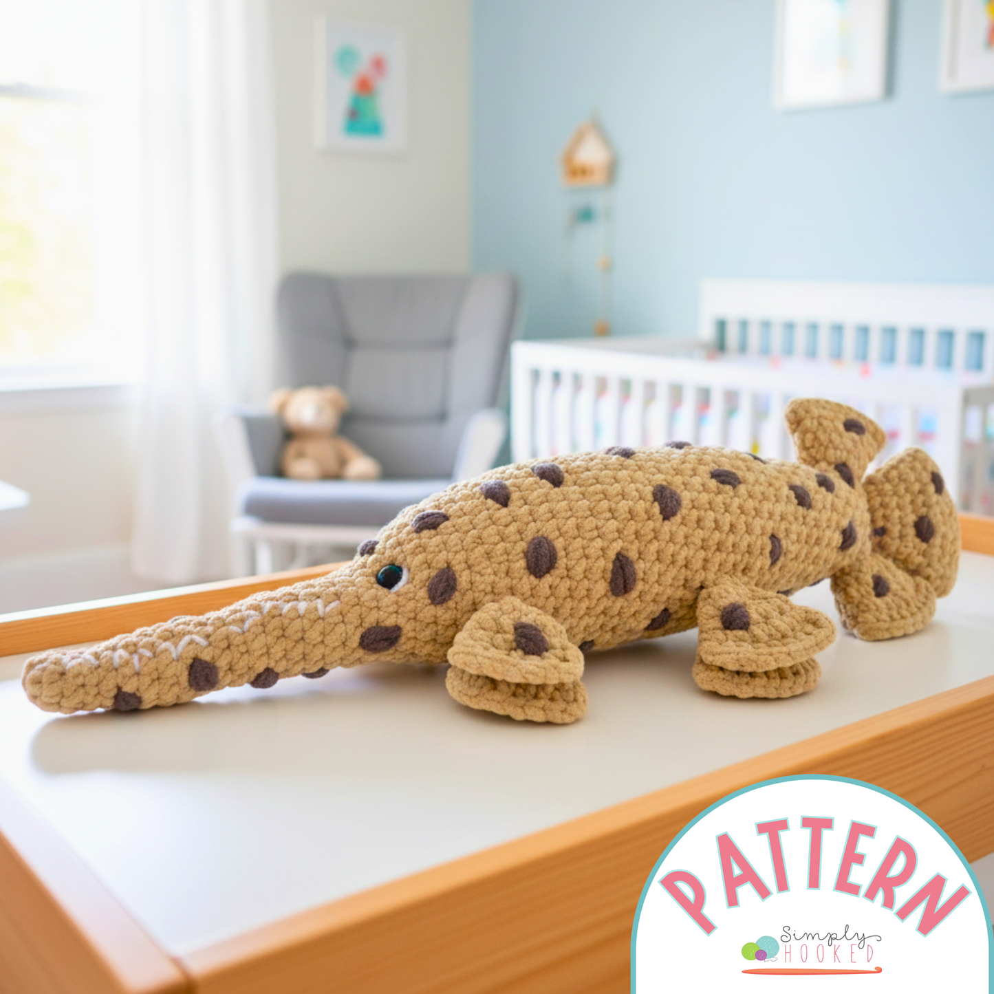 Spotted Gar Crochet Pattern – Easy Fish Plush PDF for Beginners