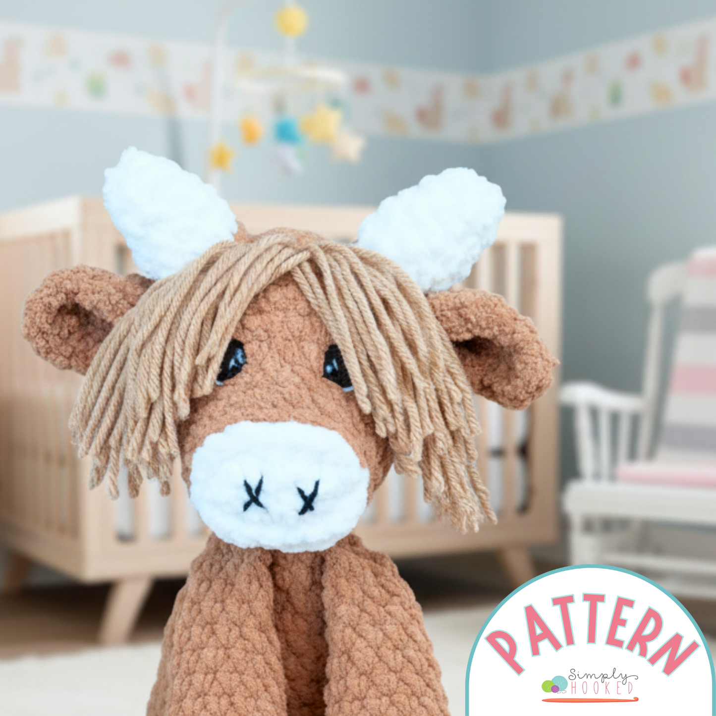 Highland Cow Crochet Pattern PDF - Easy Amigurumi for Beginners