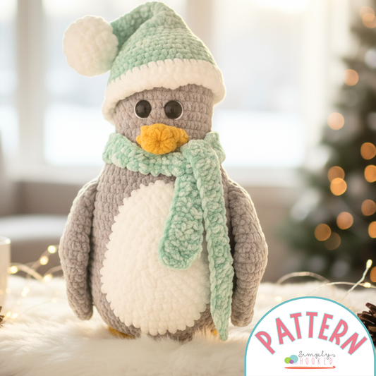 Christmas Penguin Crochet Pattern – Chunky Amigurumi PDF