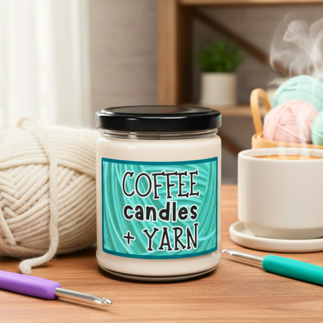 Scented Candle – Coffee, Candles + Yarn