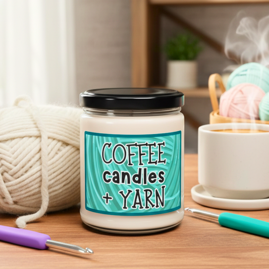 Scented Candle – Coffee, Candles + Yarn