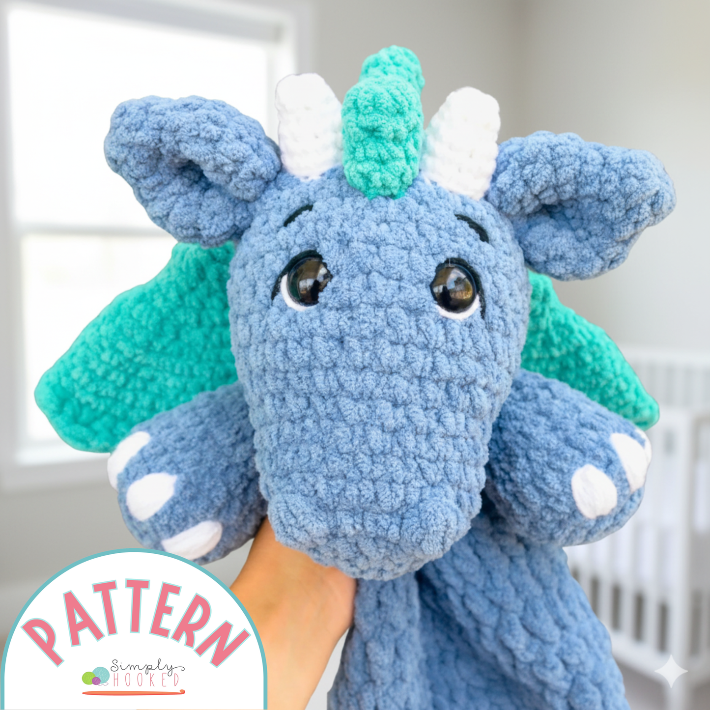Crochet Dragon Pattern – Easy Amigurumi Snuggler Plushie PDF Tutorial