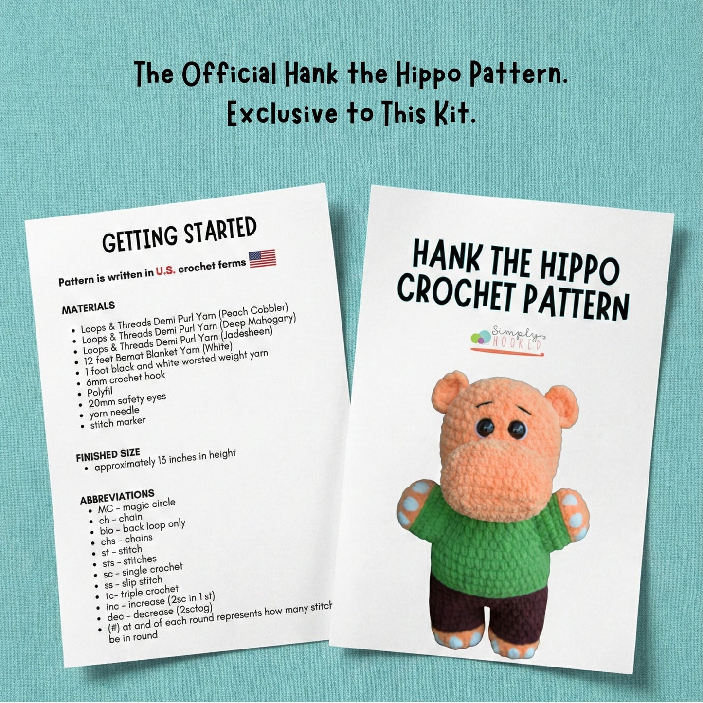 Hank the Hippo Signature Crochet Plushie Kit & Book