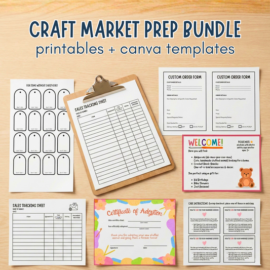 Craft Market Prep Bundle: Editable Templates & Signage