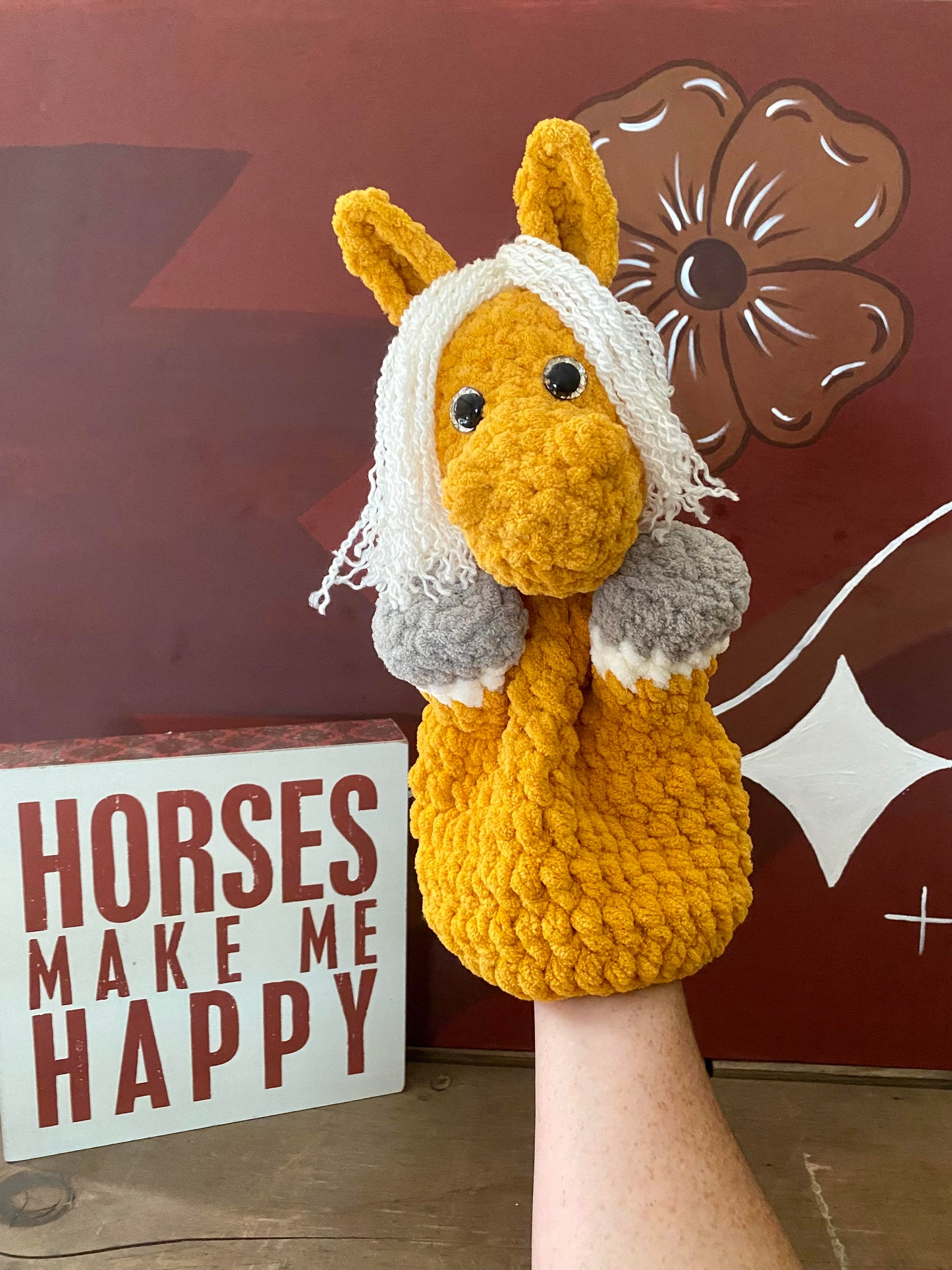 Crochet Horse Puppet Pattern – Beginner Amigurumi Animal Toy PDF